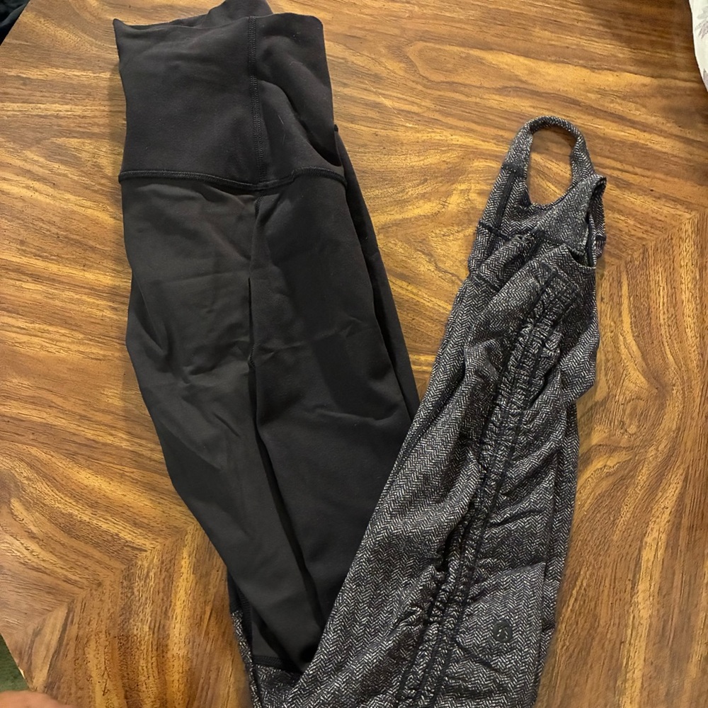 Lululemon Stirrup Black and Gray leggings